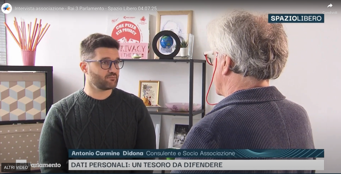 Intervista sui RAI 3 - Dati personali: un tesoro da difendere